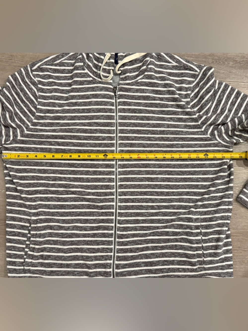 Johnnie-O Chase Full Zip Stripe Hoodie in Havana Coastal Casual Grey Lounge XXL - Picture 7 of 8